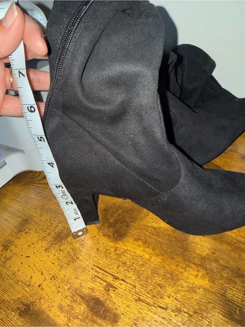 Women’s Wild Diva Black Suede Over-the-Knee Pointed Toe Heeled Boots